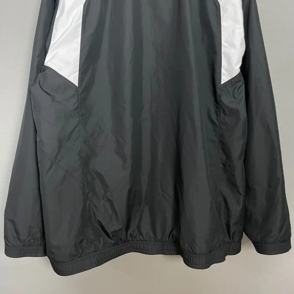 Adidas Windbreaker Jacket Men Sz Large SAMPLE Black White Track Athletic Relaxed